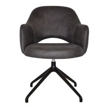 Lex Faux Leather Trestle Armchairs (Set of 2)
